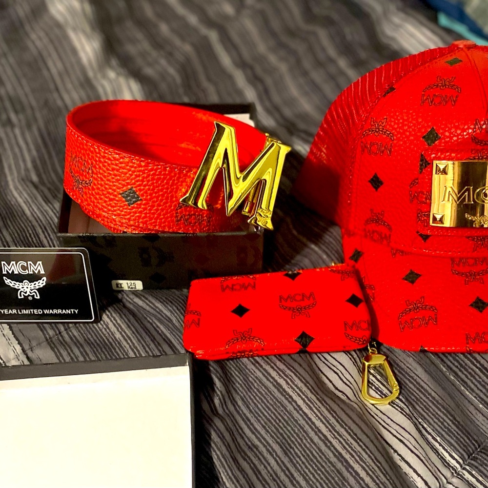 Hat and Belt worn once … Authentic MCM